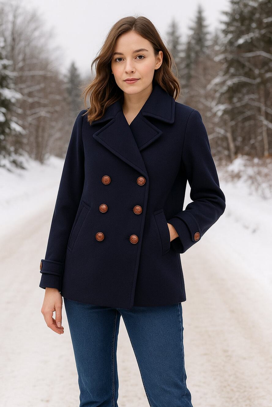 & Other Stories Paris Atelier Wool Peacoat Women’s Size 6 Navy